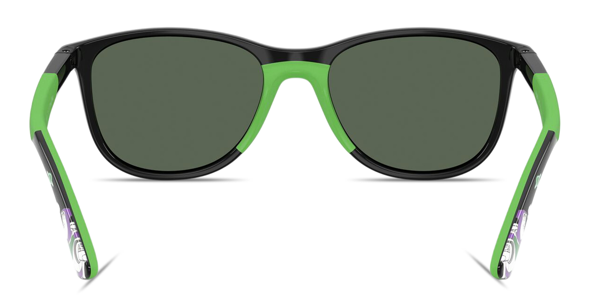 Shop Ray-Ban Junior Toy Story Kids Square Sunglasses in Black & Rubber Green online.