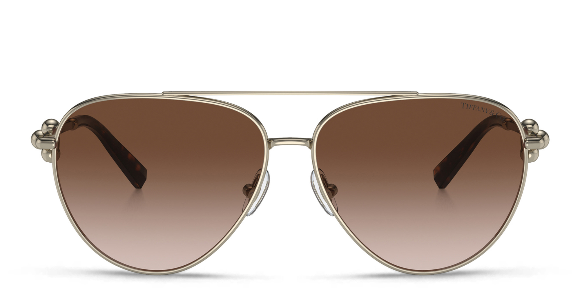 Shop TIFFANY Aviator Sunglasses in Pale Gold online.