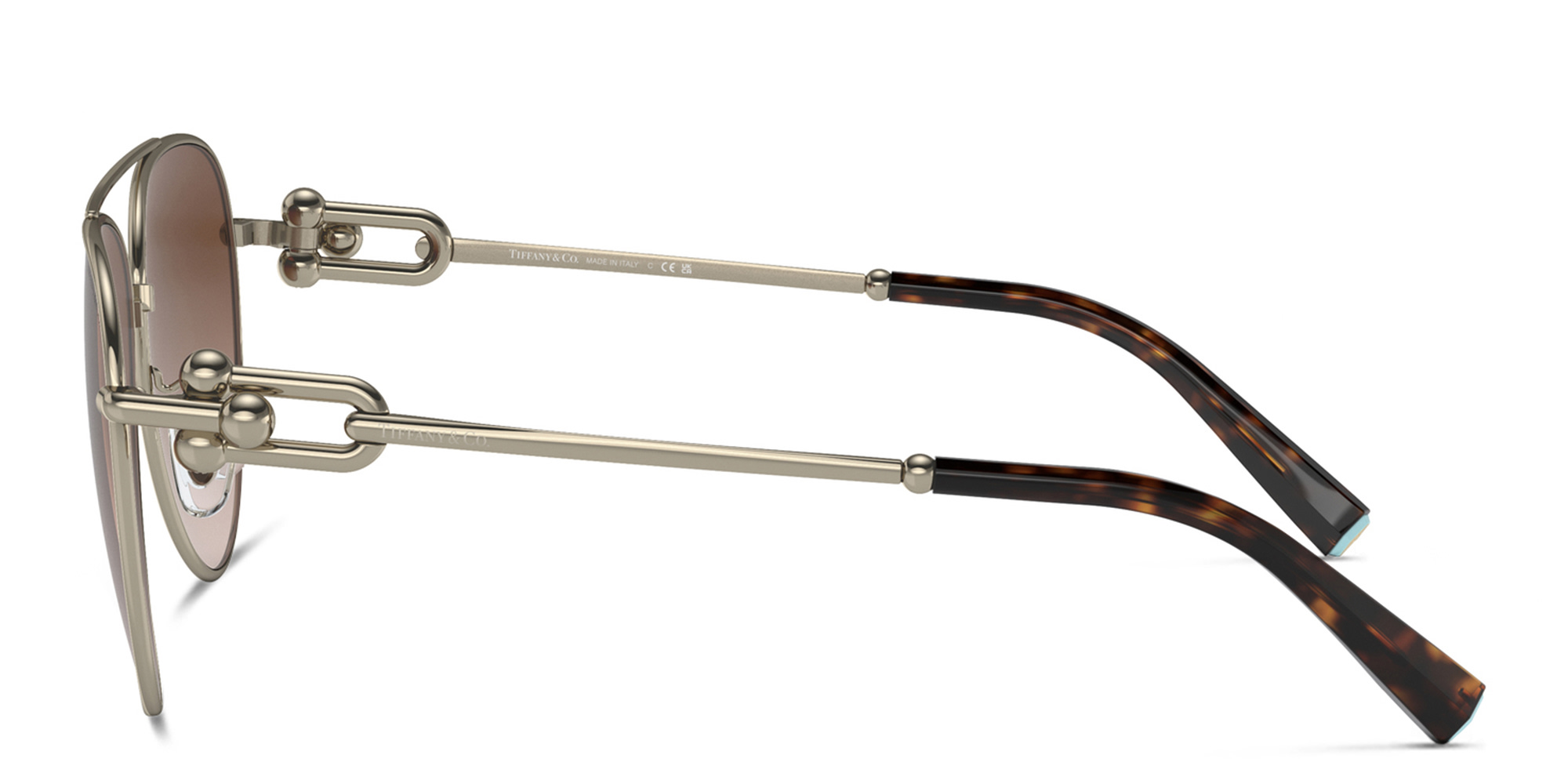 Shop TIFFANY Aviator Sunglasses in Pale Gold online.