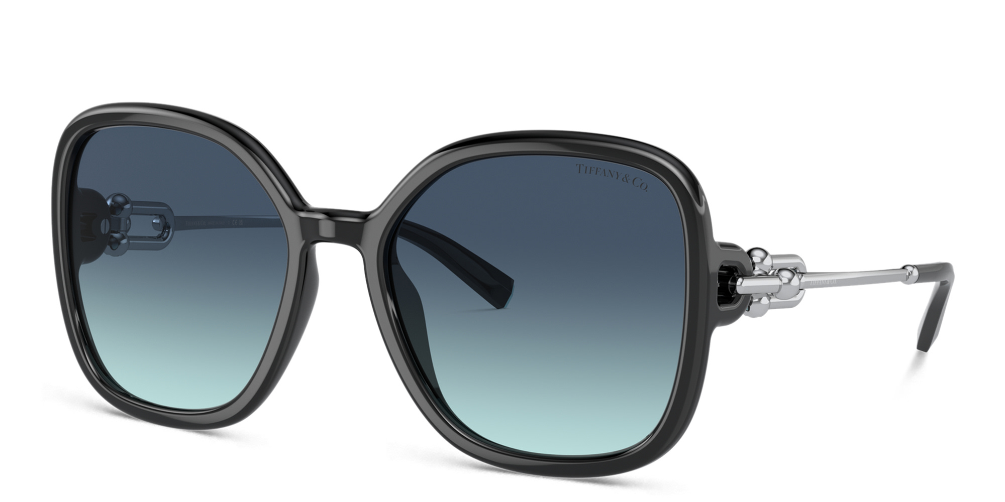 Shop TIFFANY Oversized Square Sunglasses in Black online.