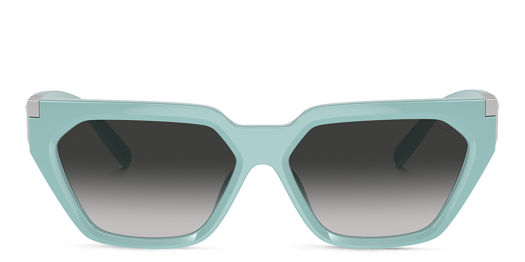 TIFFANY T Motif Irregular Sunglasses in Tiffany Blue – Product Photo 1
