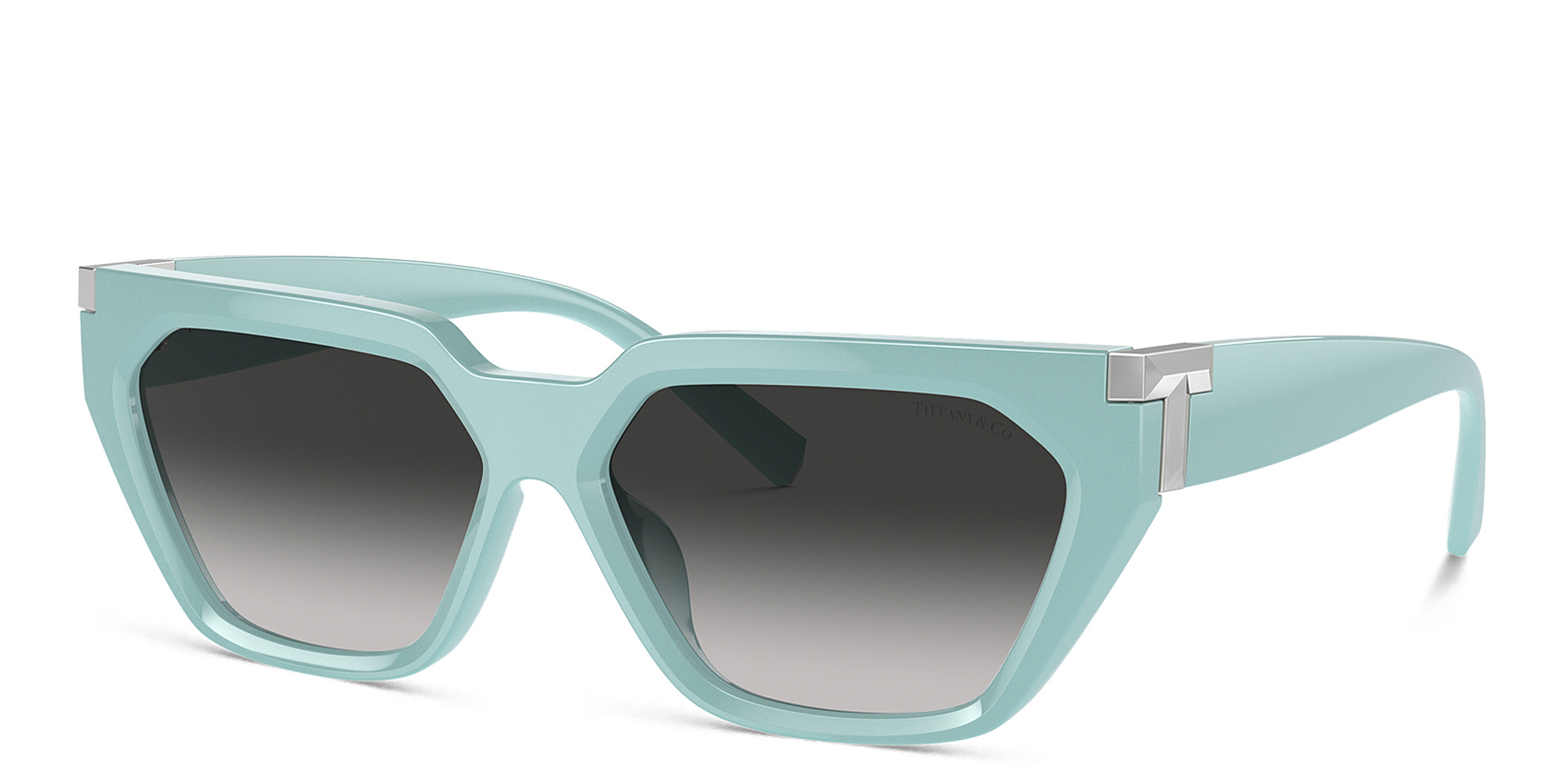 TIFFANY T Motif Irregular Sunglasses in Tiffany Blue – Product Photo 2