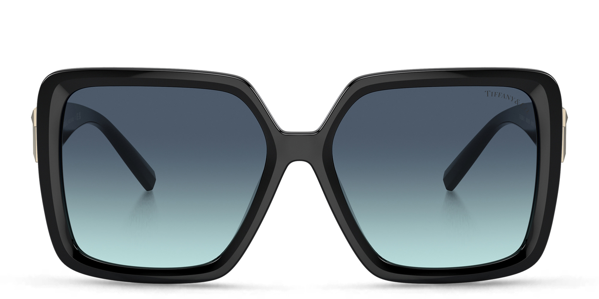 Shop TIFFANY Square Sunglasses in Black online.
