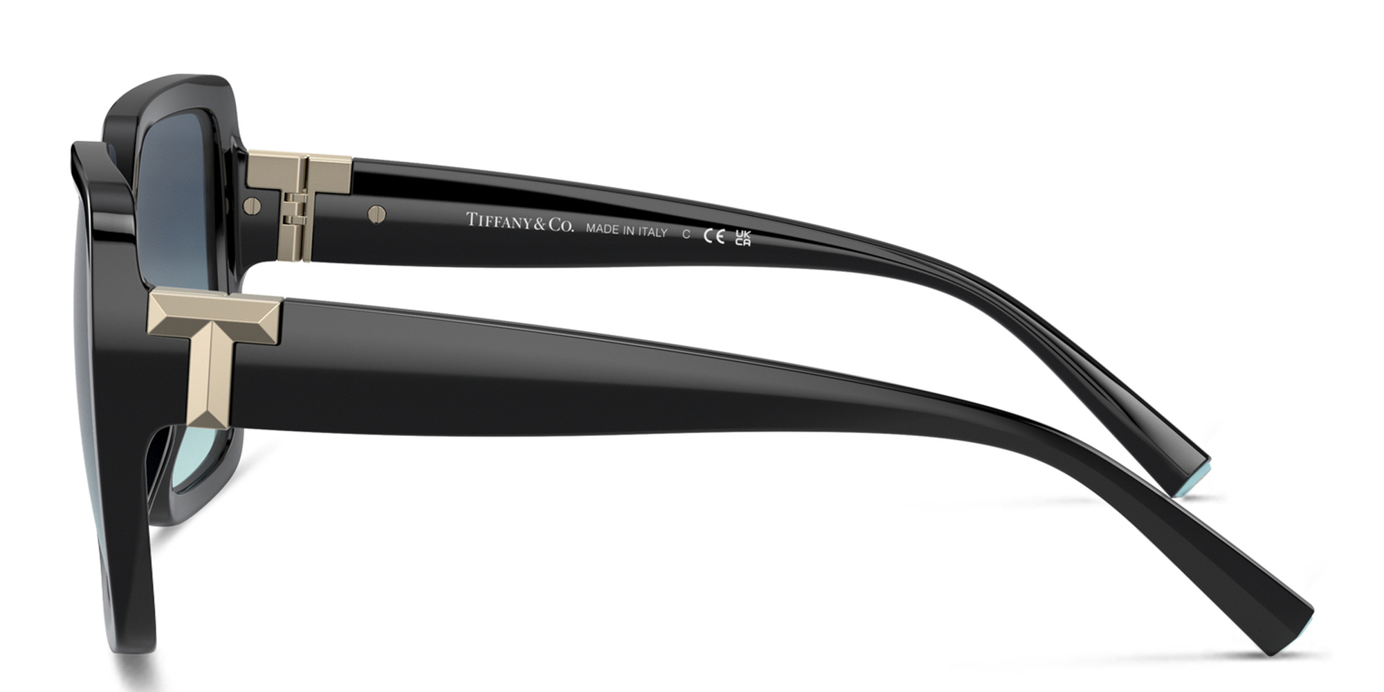 Shop TIFFANY Square Sunglasses in Black online.