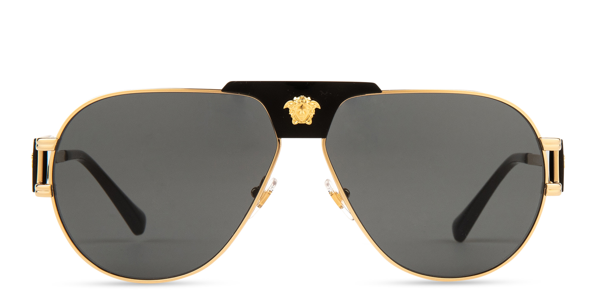 VERSACE Medusa-Embellished Pilot Sunglasses in Gold – Product Photo 1