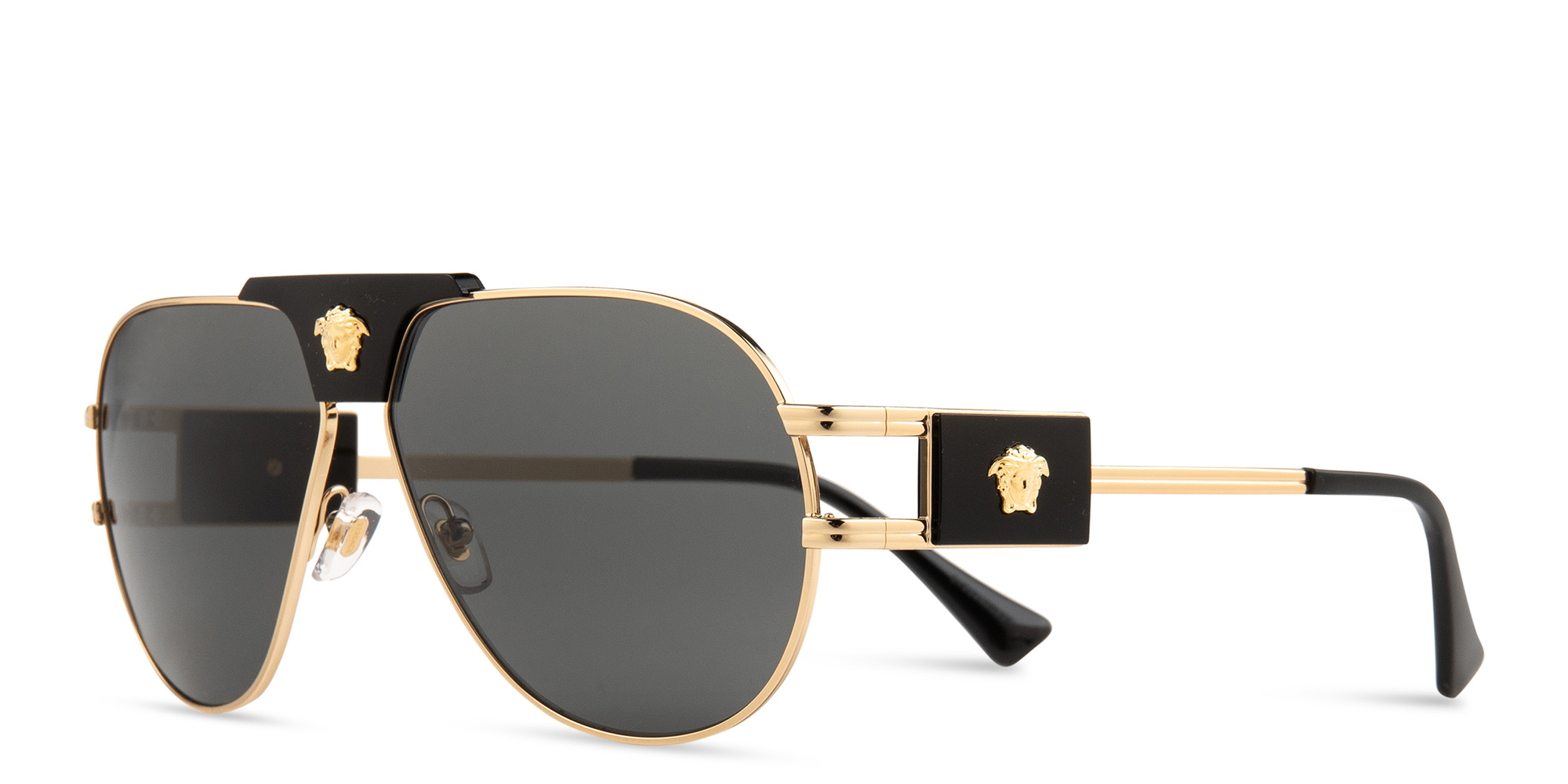 VERSACE Medusa-Embellished Pilot Sunglasses in Gold – Product Photo 2