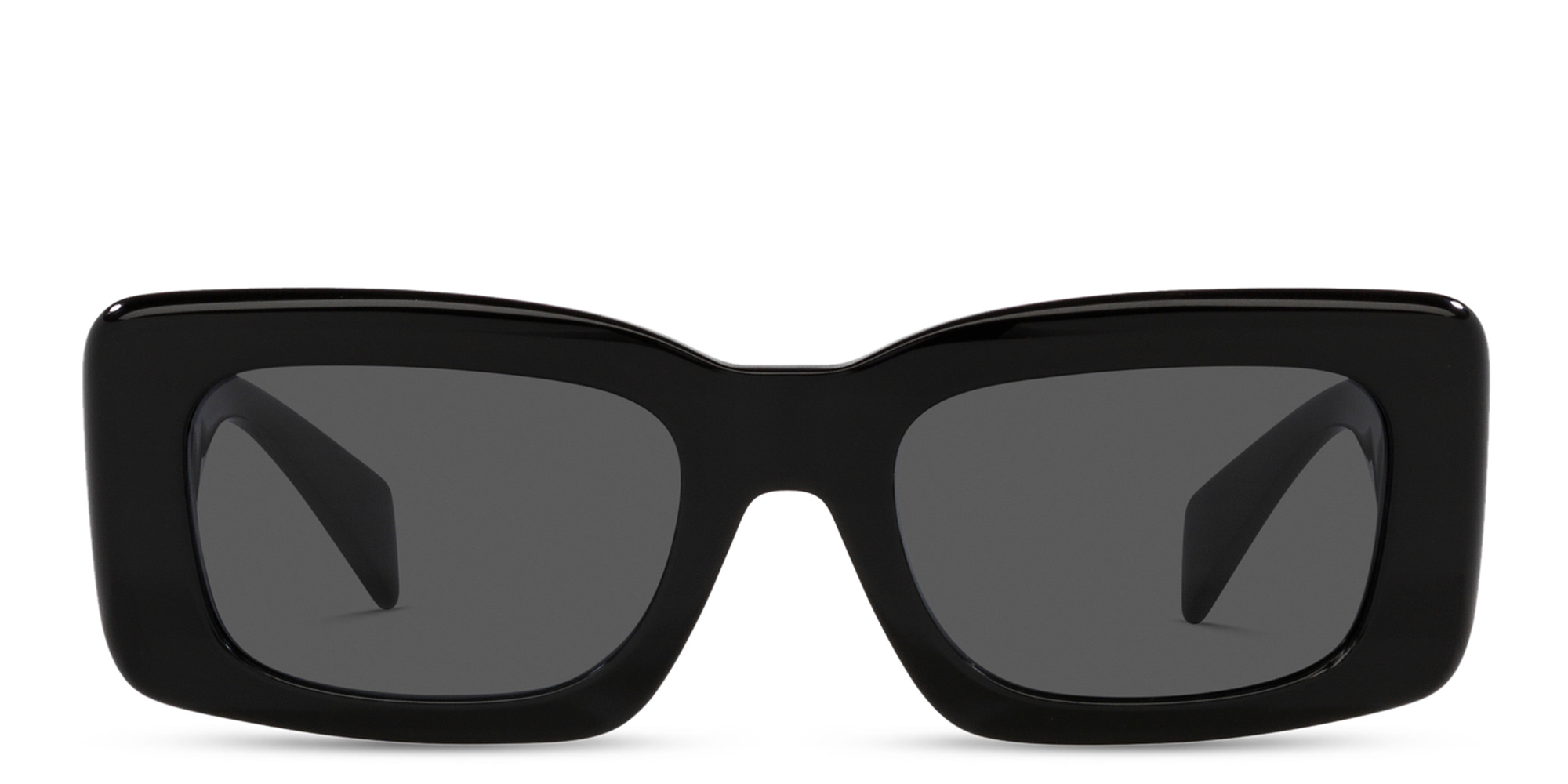 VERSACE Greca Motif Rectangle Sunglasses in Black – Product Photo 1