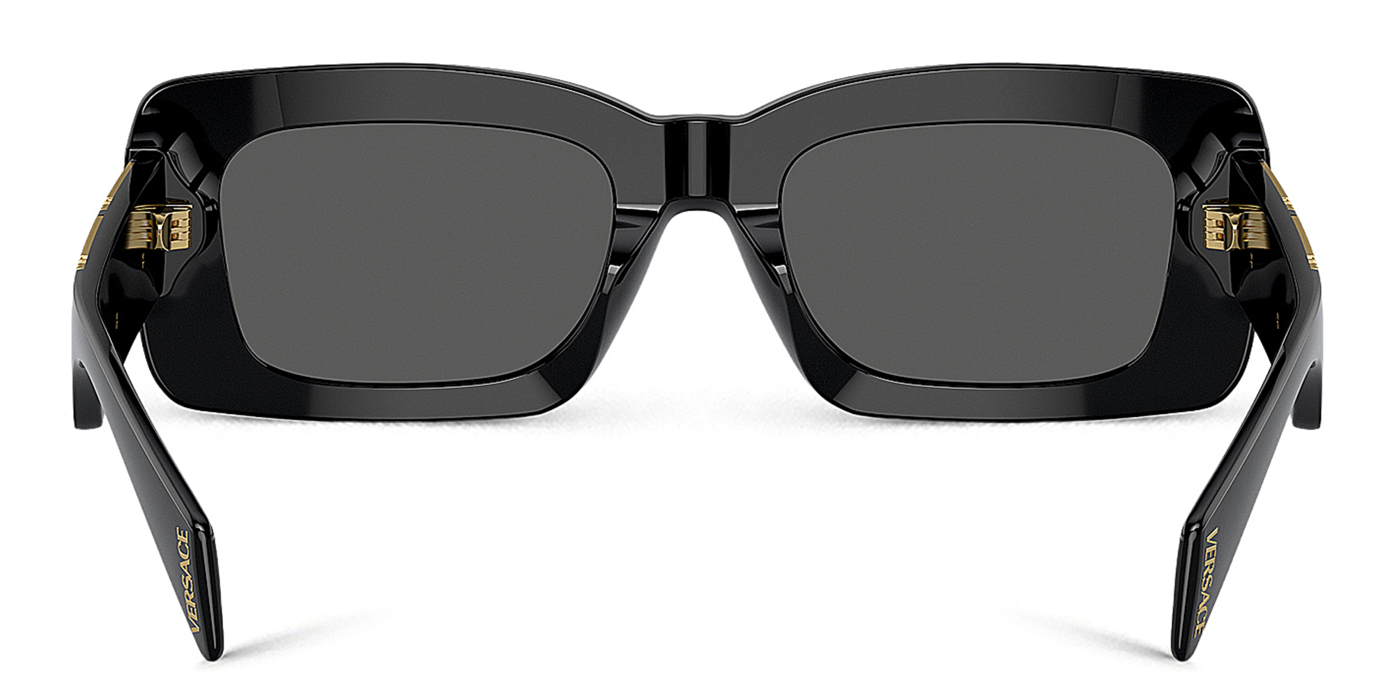 VERSACE Greca Motif Rectangle Sunglasses in Black – Product Photo 4