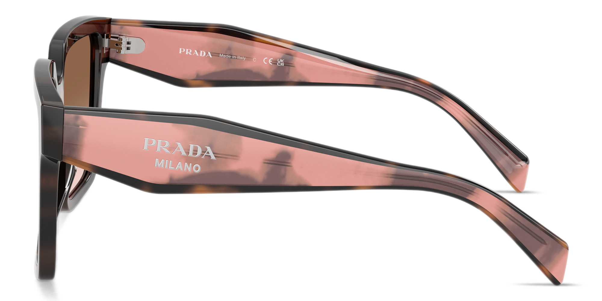 PRADA Signature Oversized Square Sunglasses in Mauve Tortoise – Product Photo 3