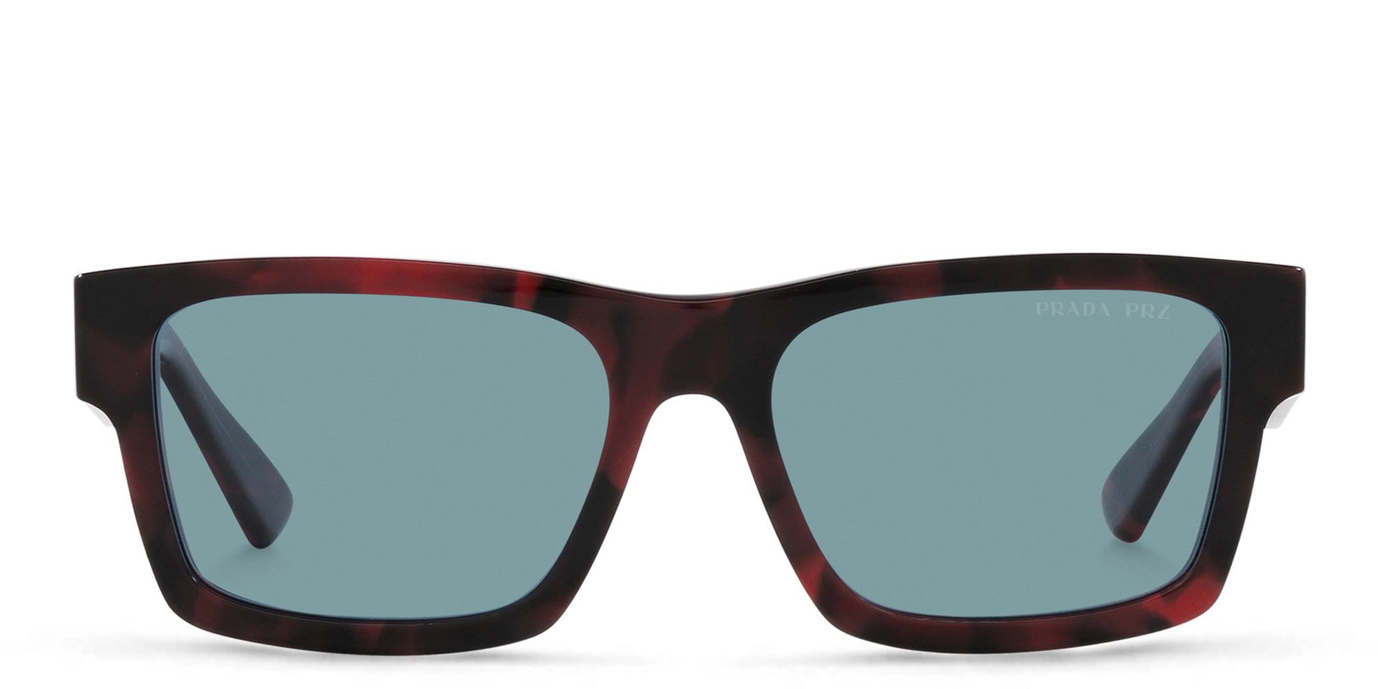 Shop PRADA Rectangle Sunglasses in Purple Tortoise online.