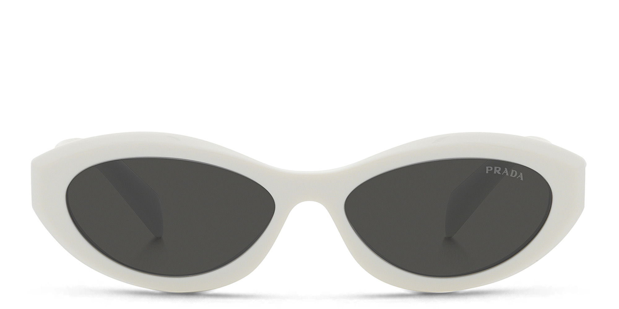 Shop PRADA Irregular Sunglasses in Talc online.