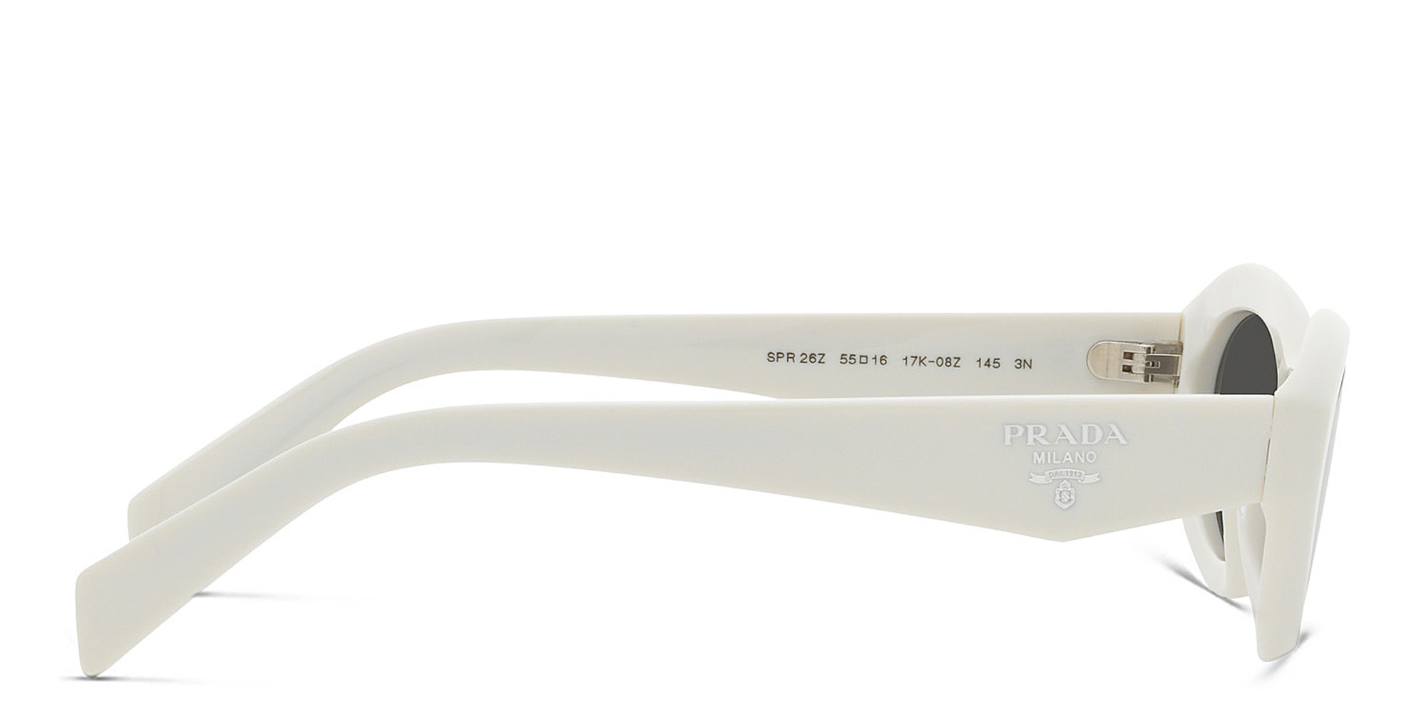 Shop PRADA Irregular Sunglasses in Talc online.