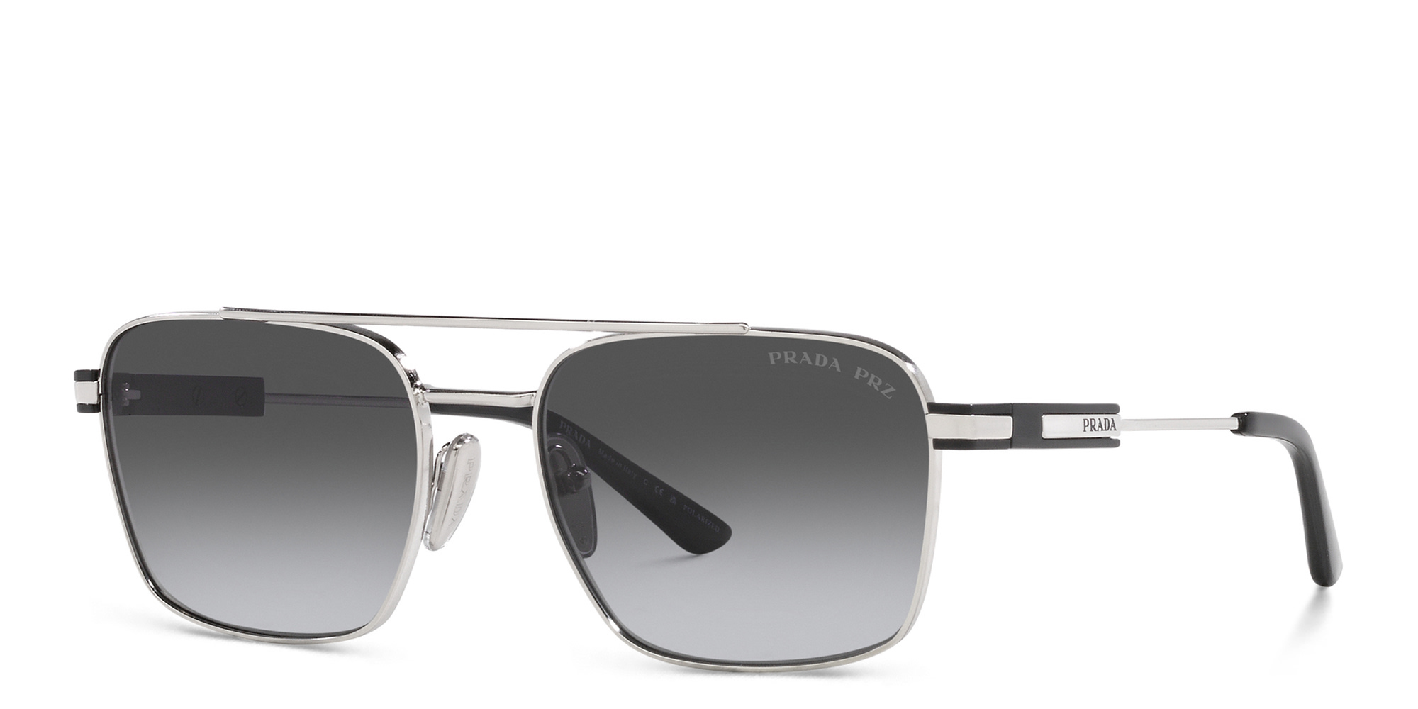 نظارات شمسية طراز بيلو من برادا بلون فضي - صورة المنتج 2