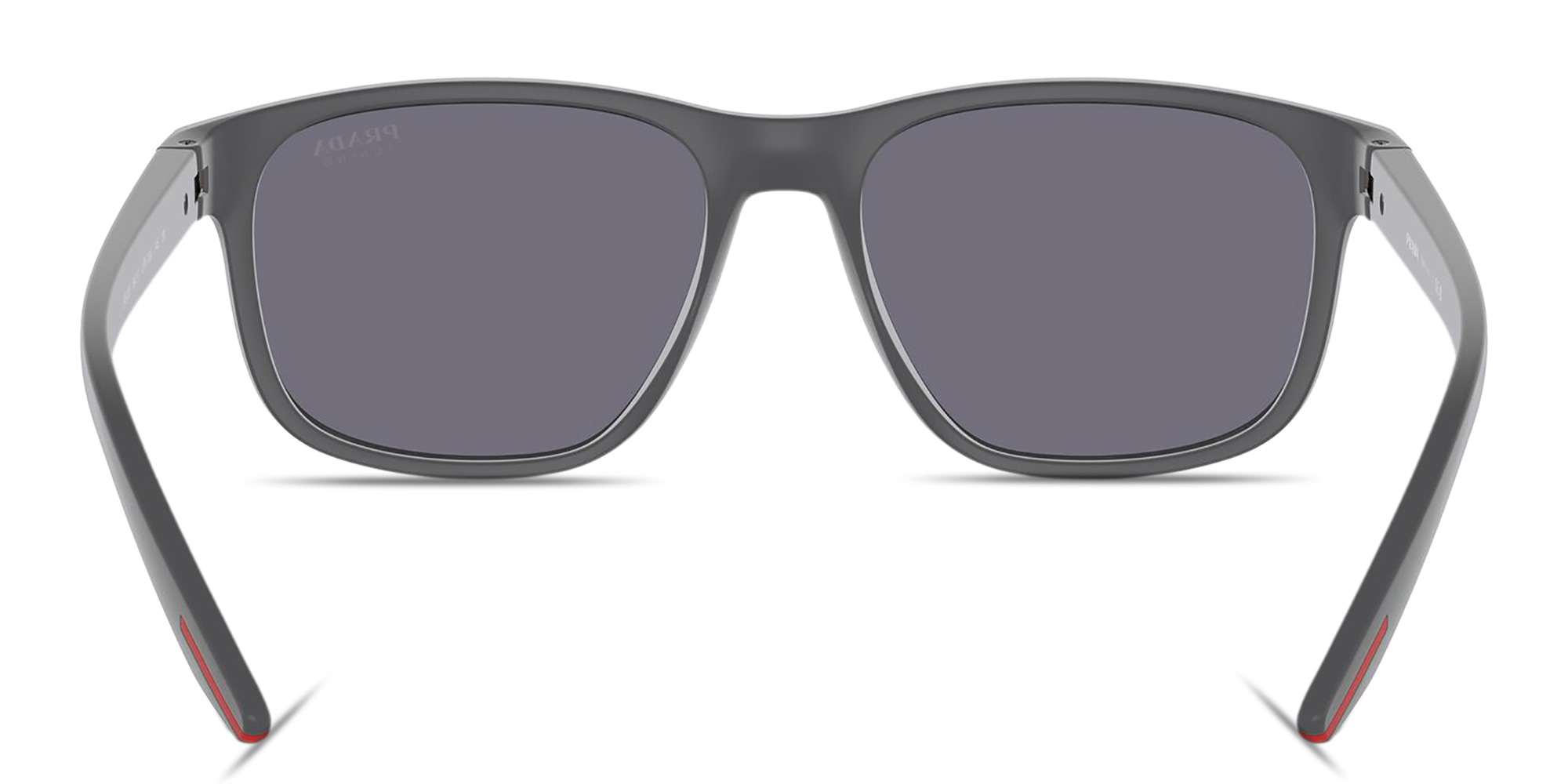 Shop Prada Linea Rossa Logo Signature Pillow Sunglasses in Grey Rubber online.