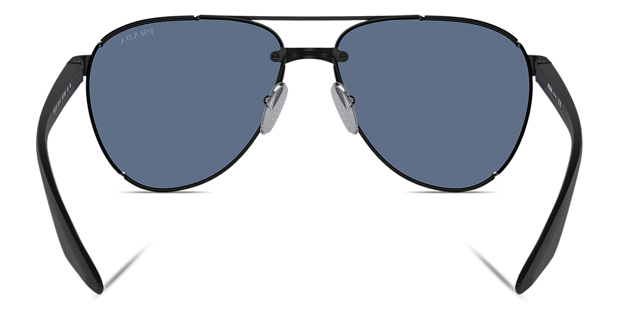 Shop Prada Linea Rossa Logo Aviator Sunglasses in Black online.
