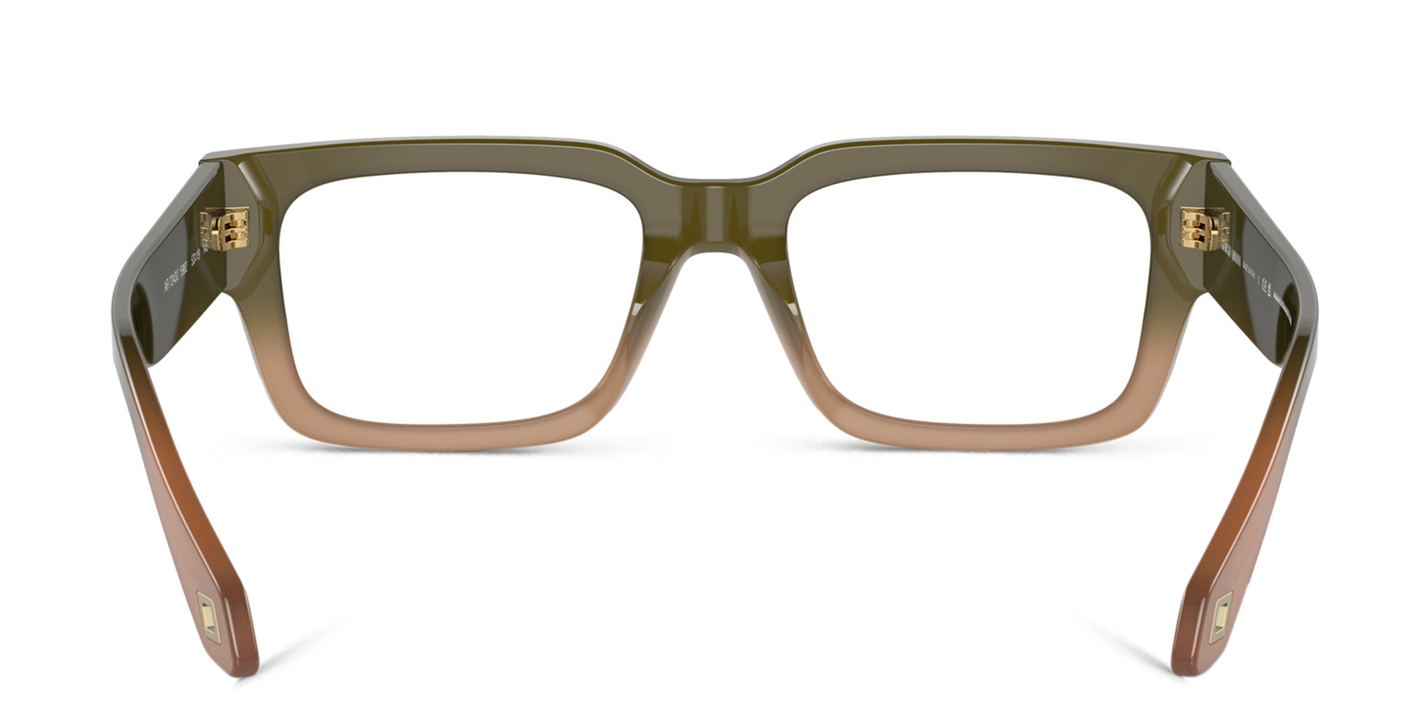 Shop GIORGIO ARMANI Rectangle Eyeglasses in Gradient Green/Brown online.
