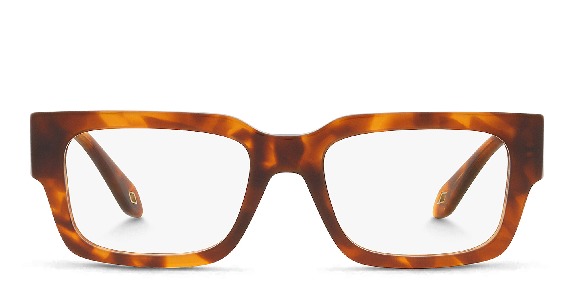 Shop GIORGIO ARMANI Rectangle Eyeglasses in Red Havana online.