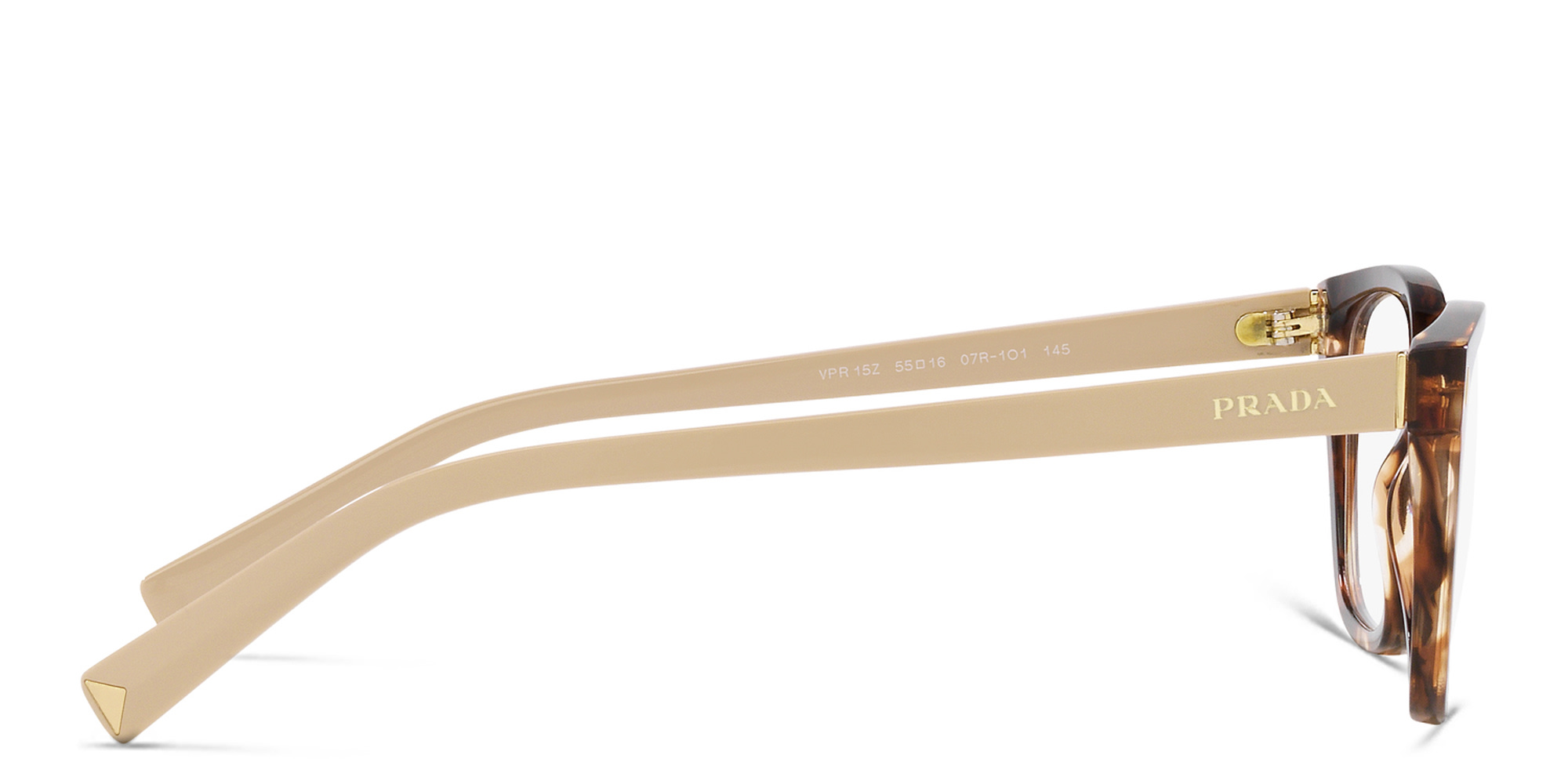 Shop PRADA Wide Rectangle Eyeglasses in Havana online.