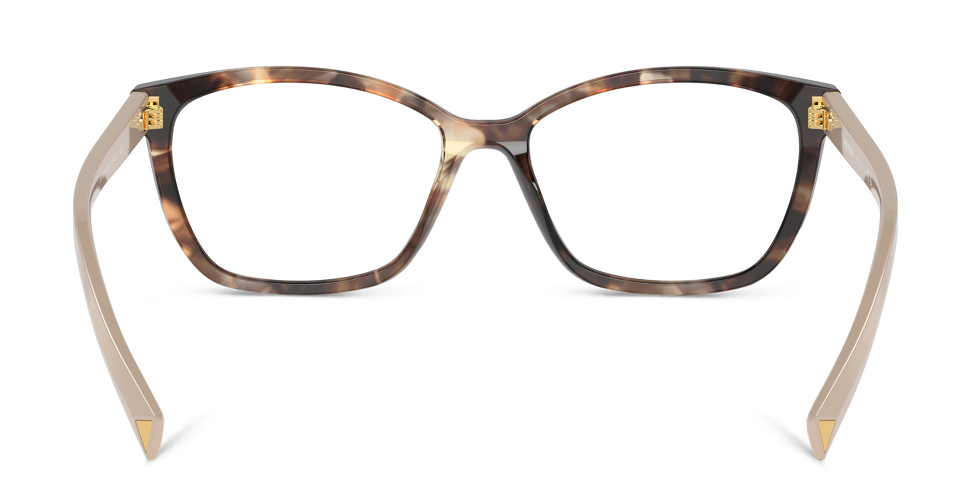 Shop PRADA Wide Rectangle Eyeglasses in Havana online.