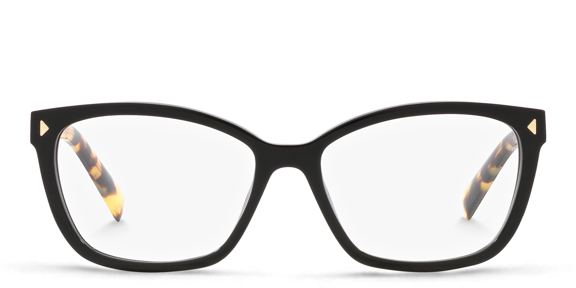 Shop PRADA Wide Rectangle Eyeglasses in Black online.