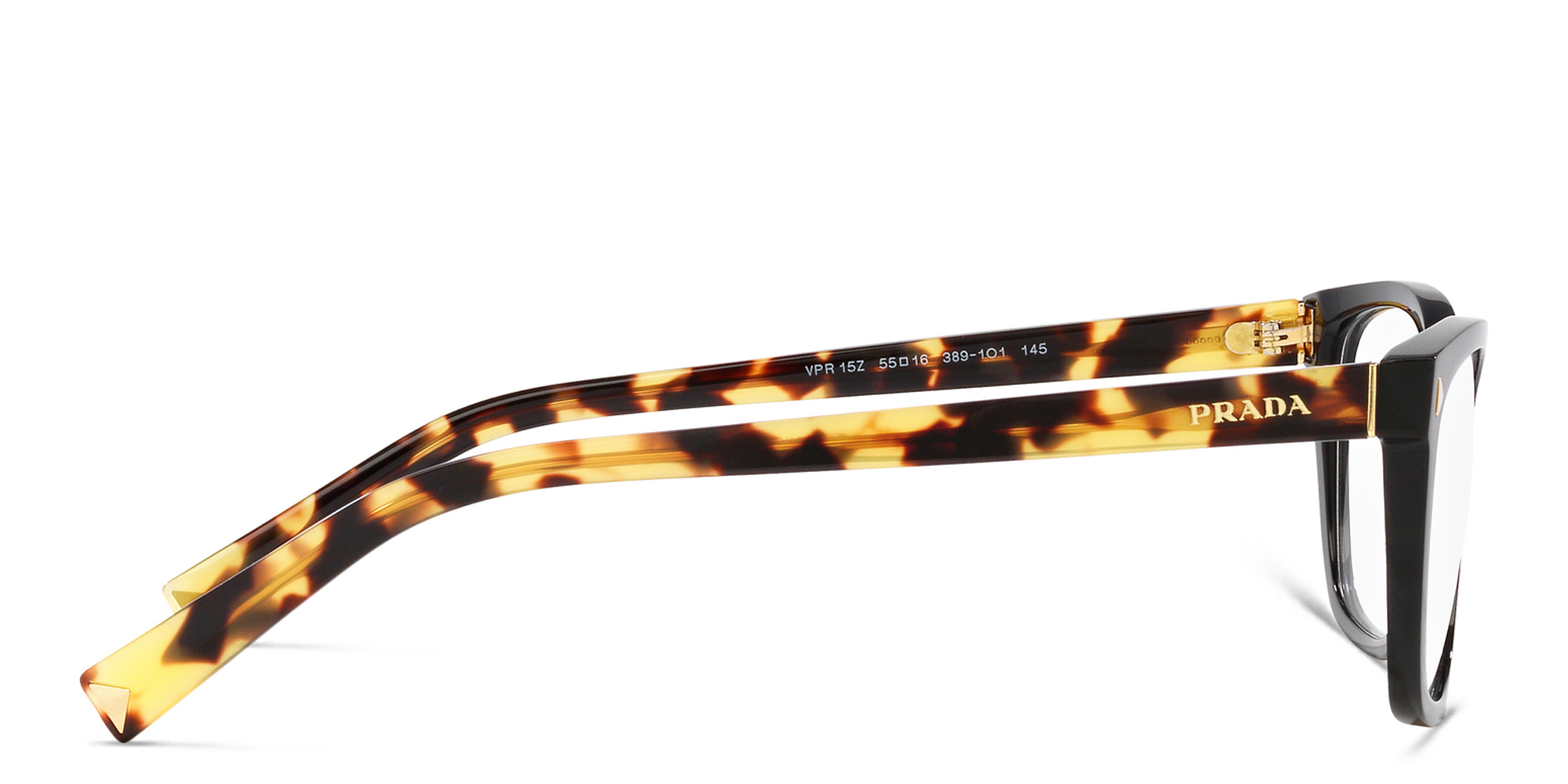 Shop PRADA Wide Rectangle Eyeglasses in Black online.