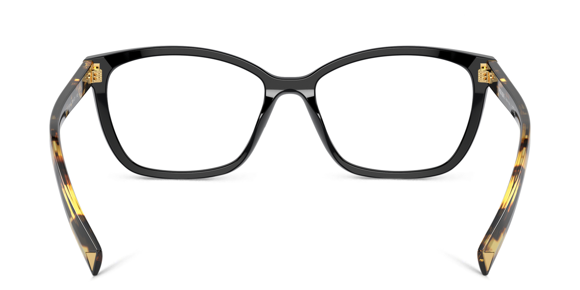 Shop PRADA Wide Rectangle Eyeglasses in Black online.