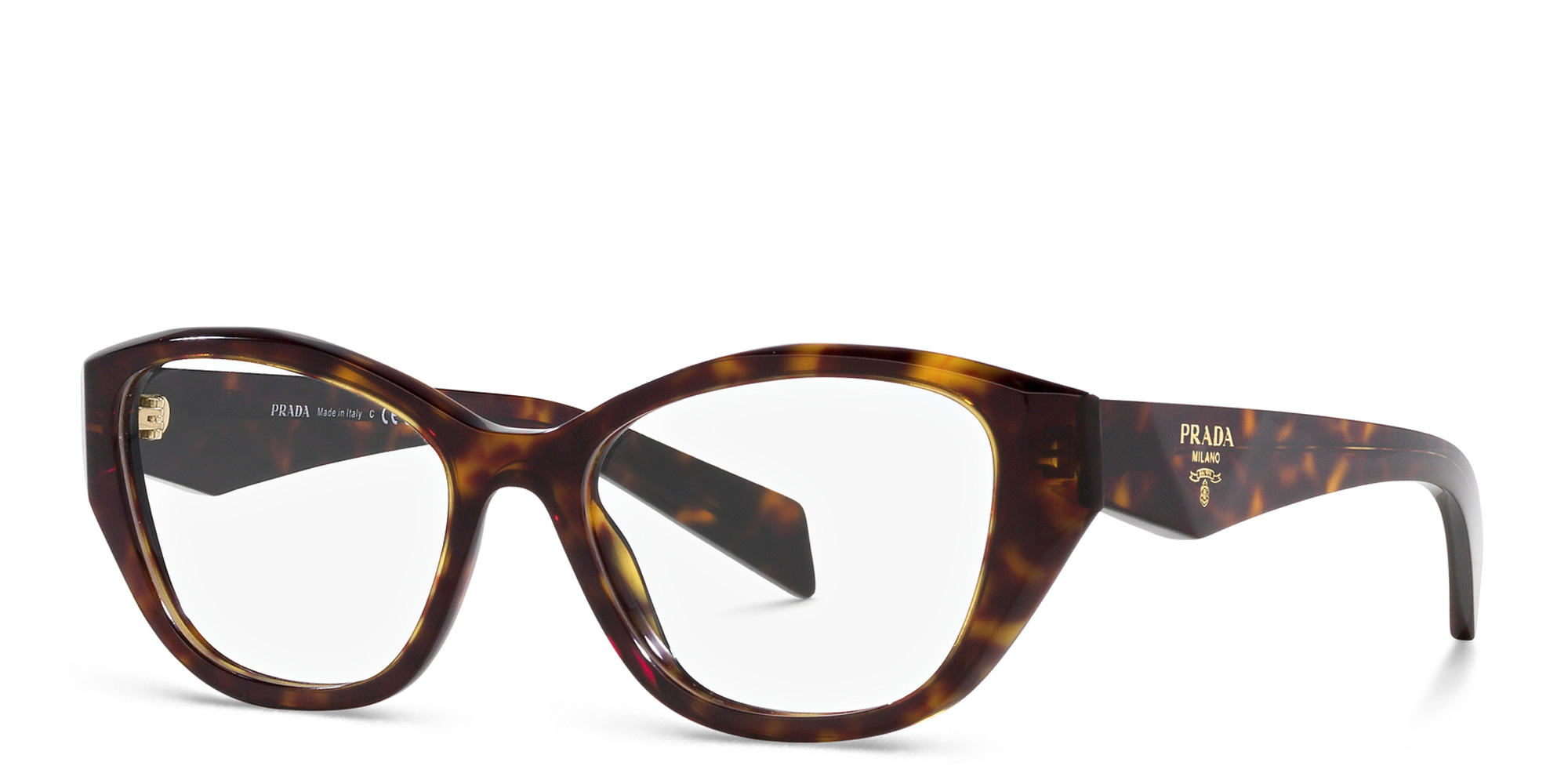 PRADA Logo Cat-Eye Eyeglasses in Tortoise – Product Photo 2