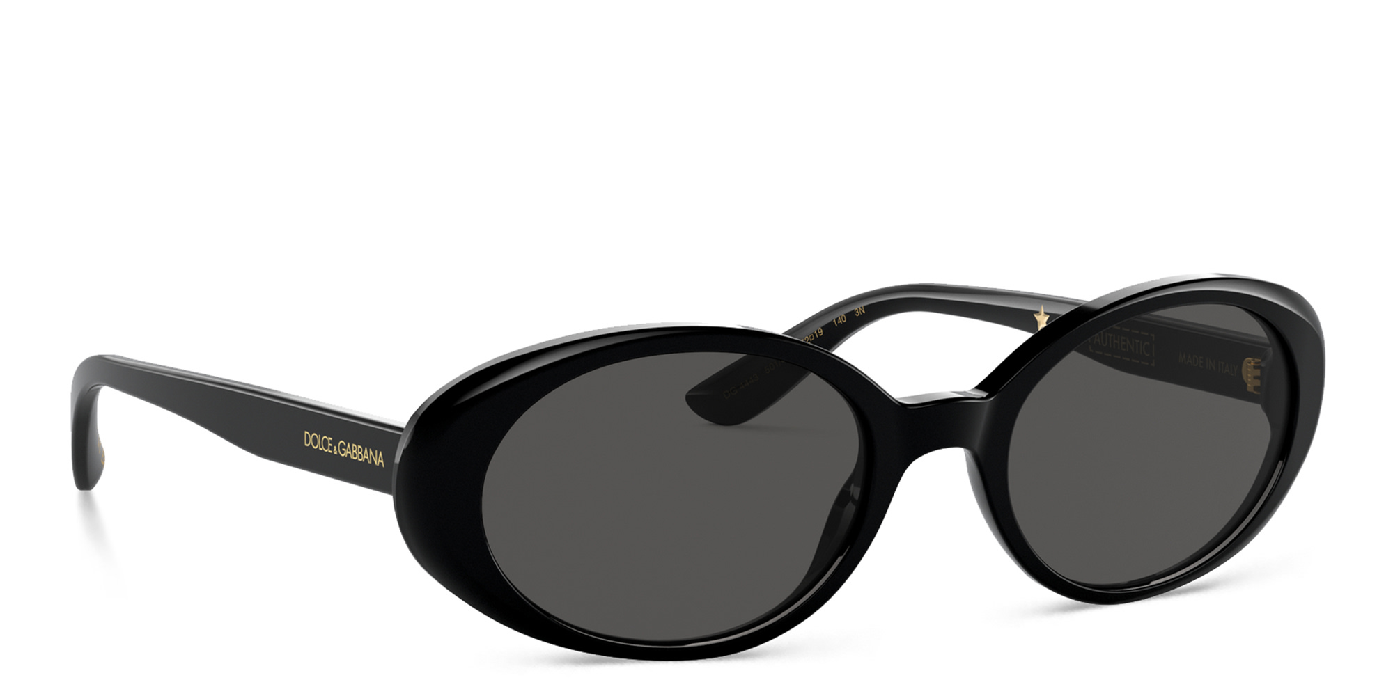 Shop Dolce & Gabbana Oval Sunglasses in Black online.