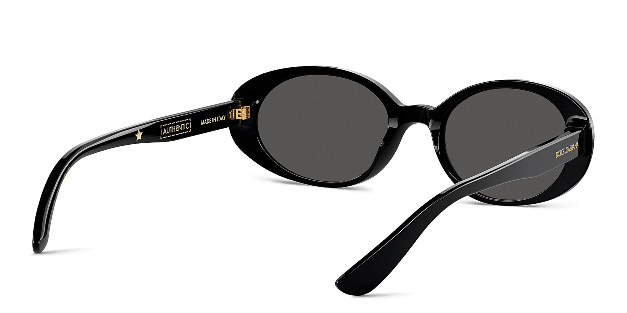 Shop Dolce & Gabbana Oval Sunglasses in Black online.