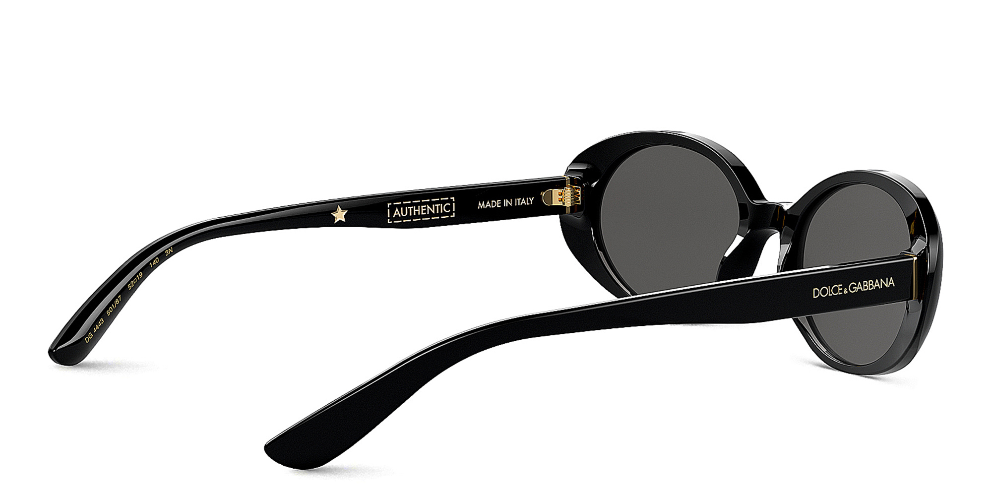 Shop Dolce & Gabbana Oval Sunglasses in Black online.