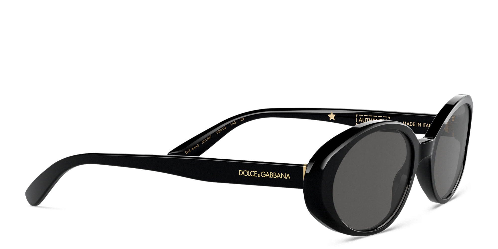 Shop Dolce & Gabbana Oval Sunglasses in Black online.