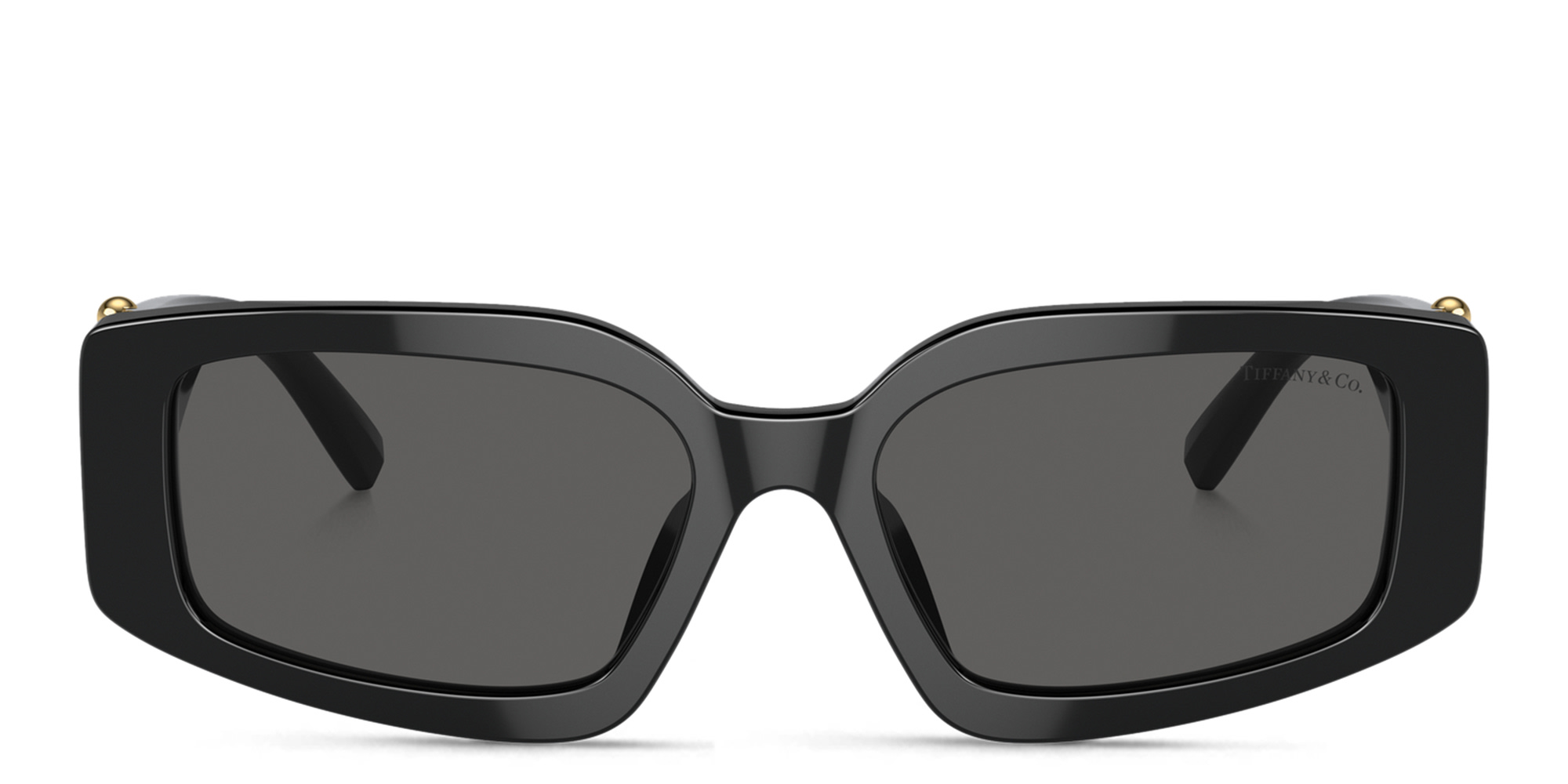 Shop TIFFANY Rectangle Sunglasses in Black online.