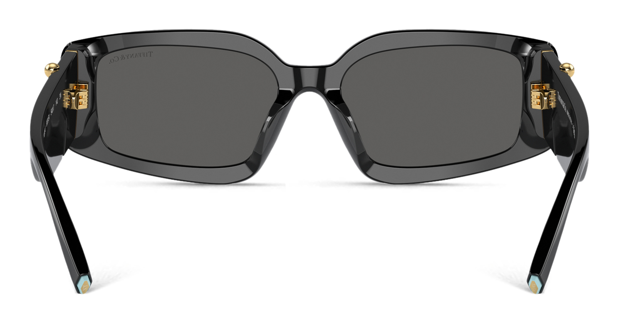 Shop TIFFANY Rectangle Sunglasses in Black online.