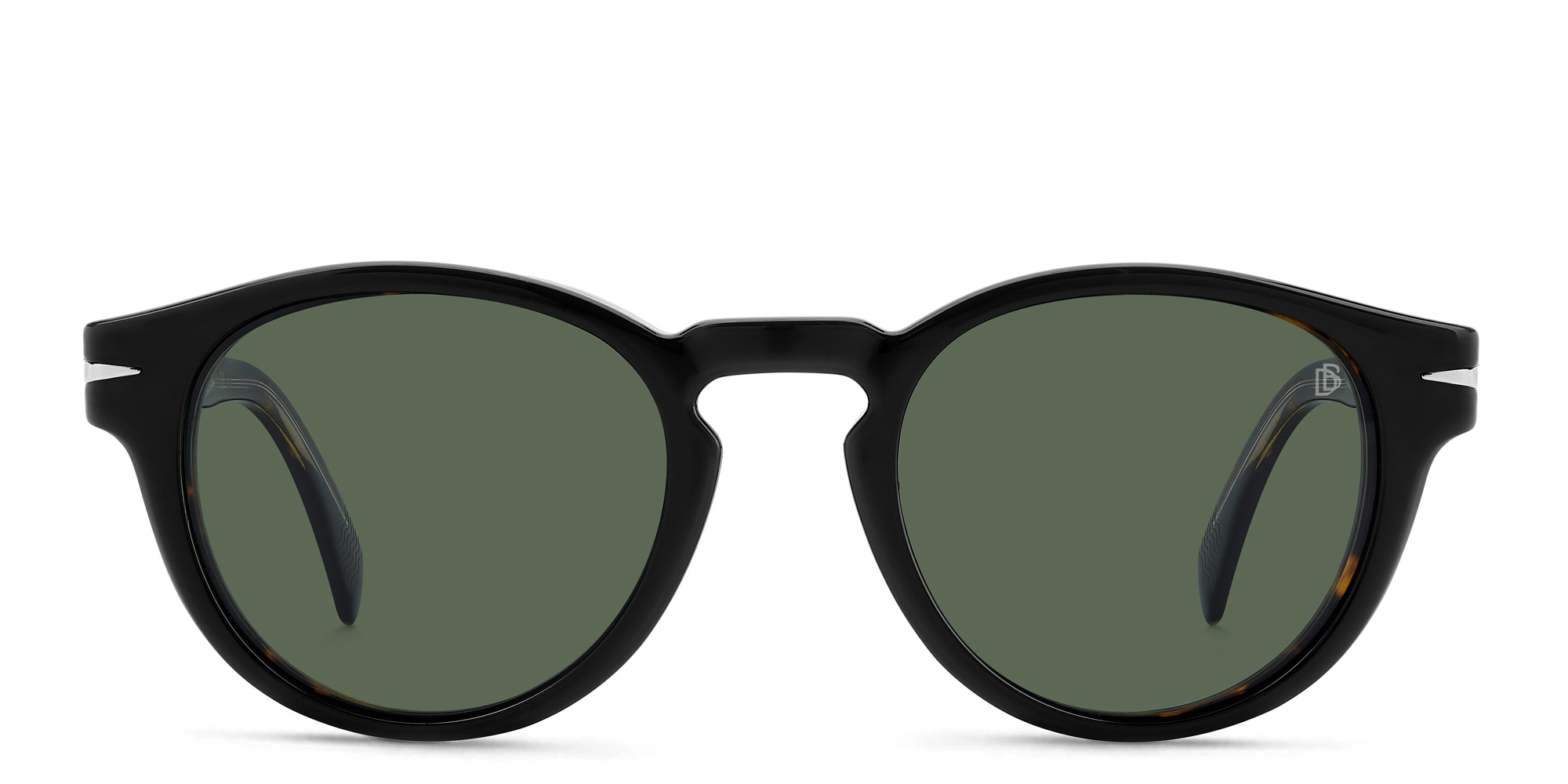 Shop DAVID BECKHAM Clip-On Round Eyeglasses in Havana online.