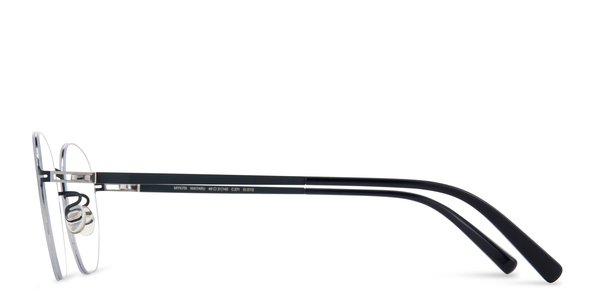 Shop MYKITA Unisex Wataru Rimless Round Eyeglasses in Silver online.