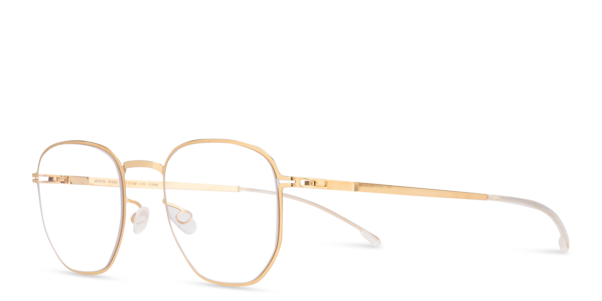Shop MYKITA Ryker Unisex Round Eyeglasses in Gold online.
