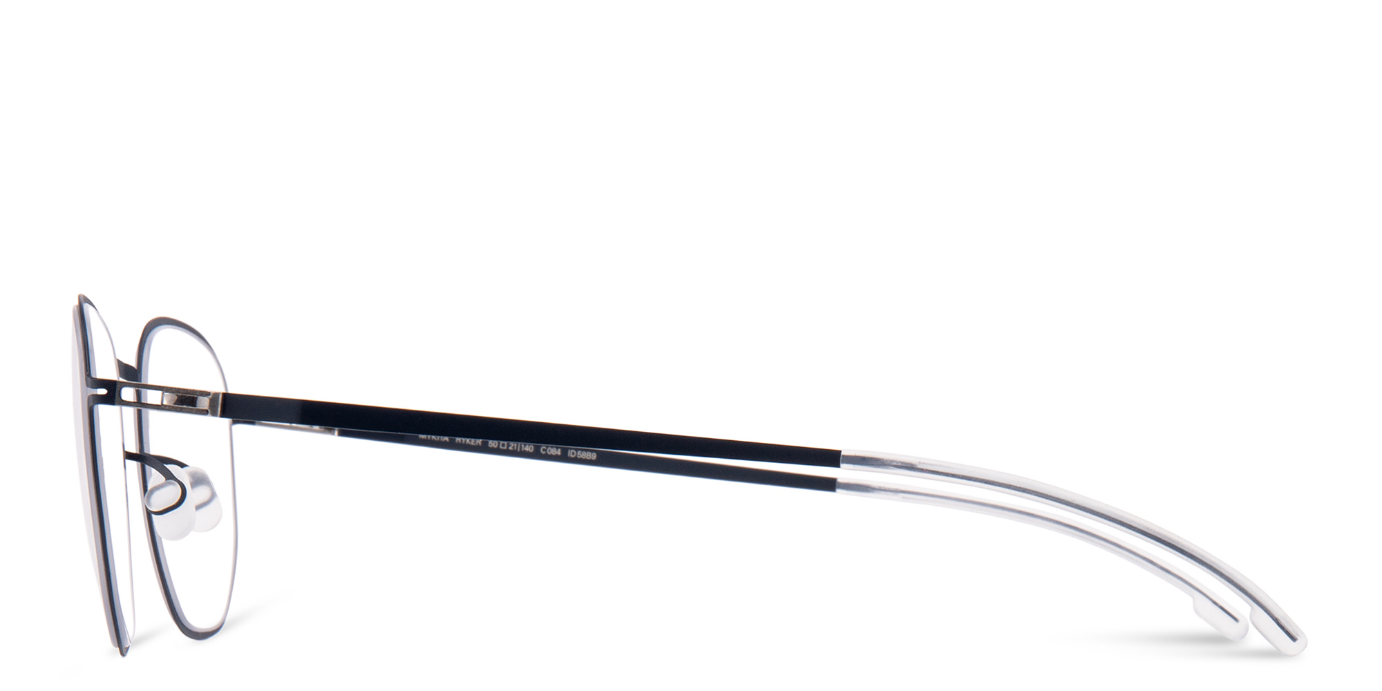 نظارات طبية رايكر بإطار دائري للجنسين من ميكيتا بلون أزرق - صورة المنتج 2