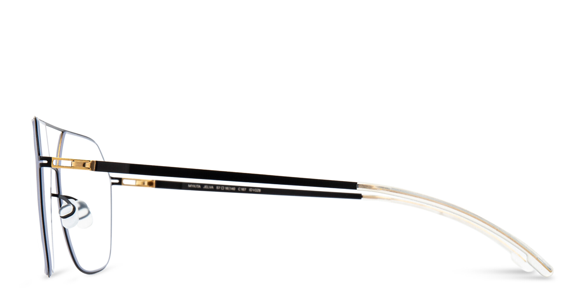 Shop MYKITA Unisex Jelva Wide Aviator Eyeglasses in Black online.