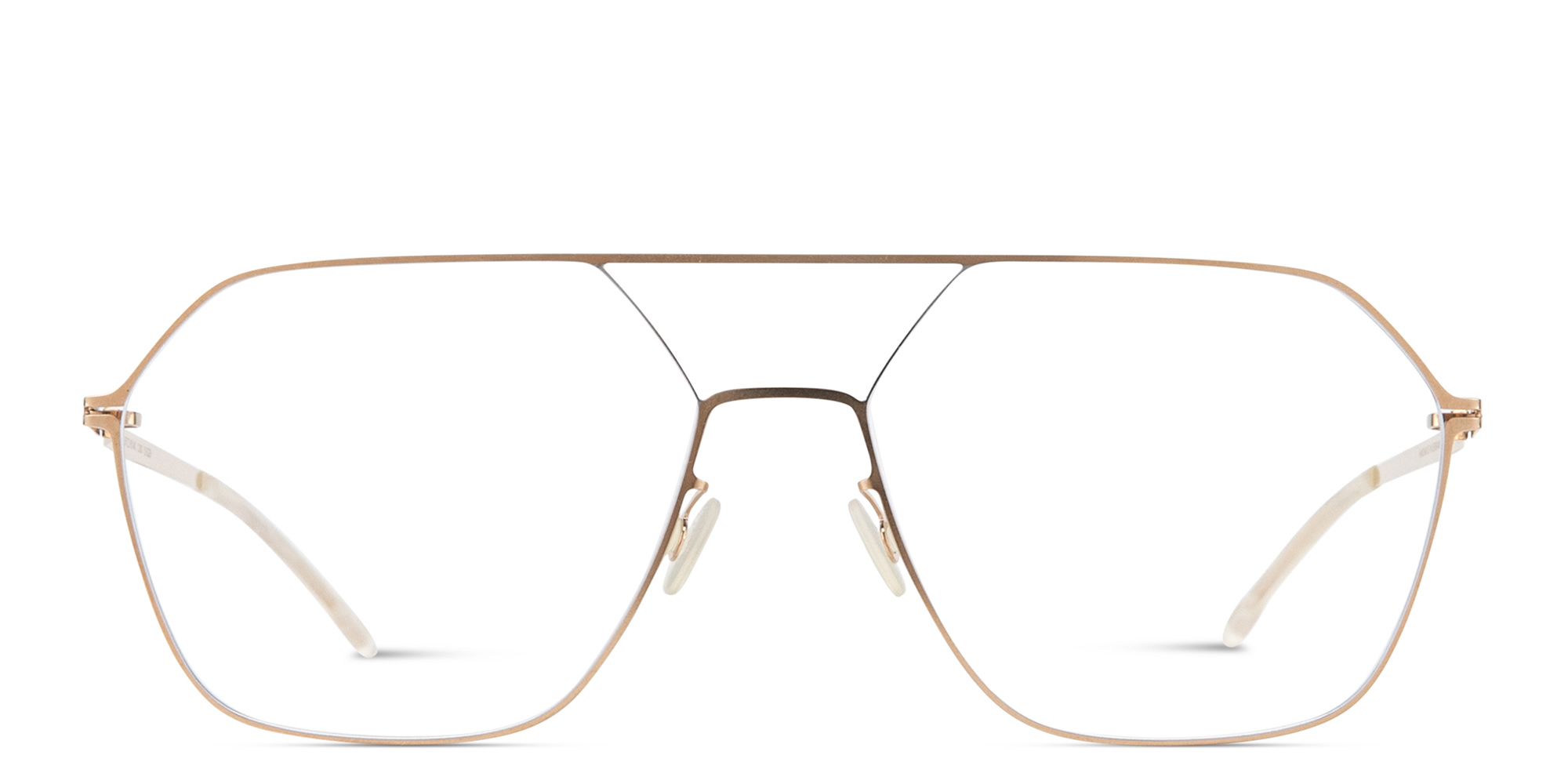 MYKITA Unisex Jelva Wide Aviator Eyeglasses in Beige – Product Photo 1