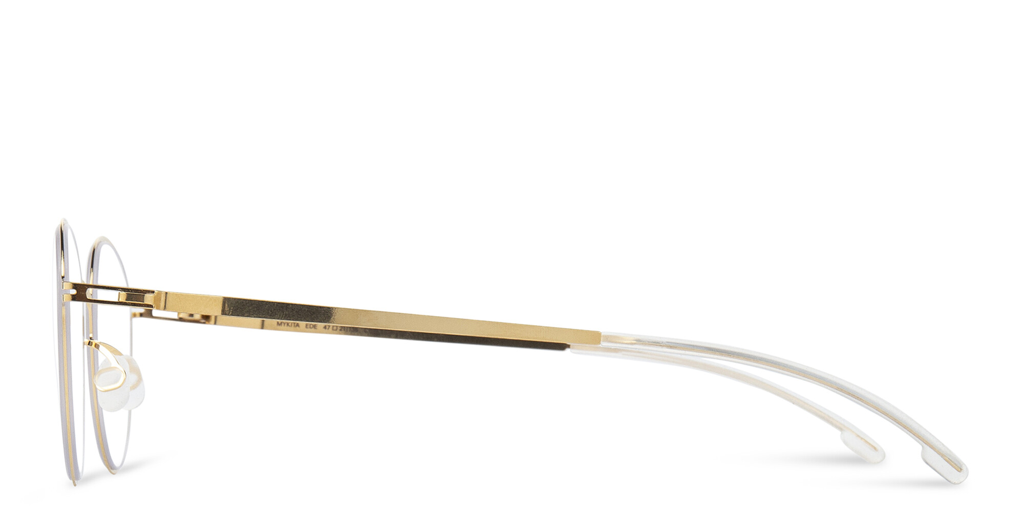 Shop MYKITA Unisex Ede Round Eyeglasses in Gold online.