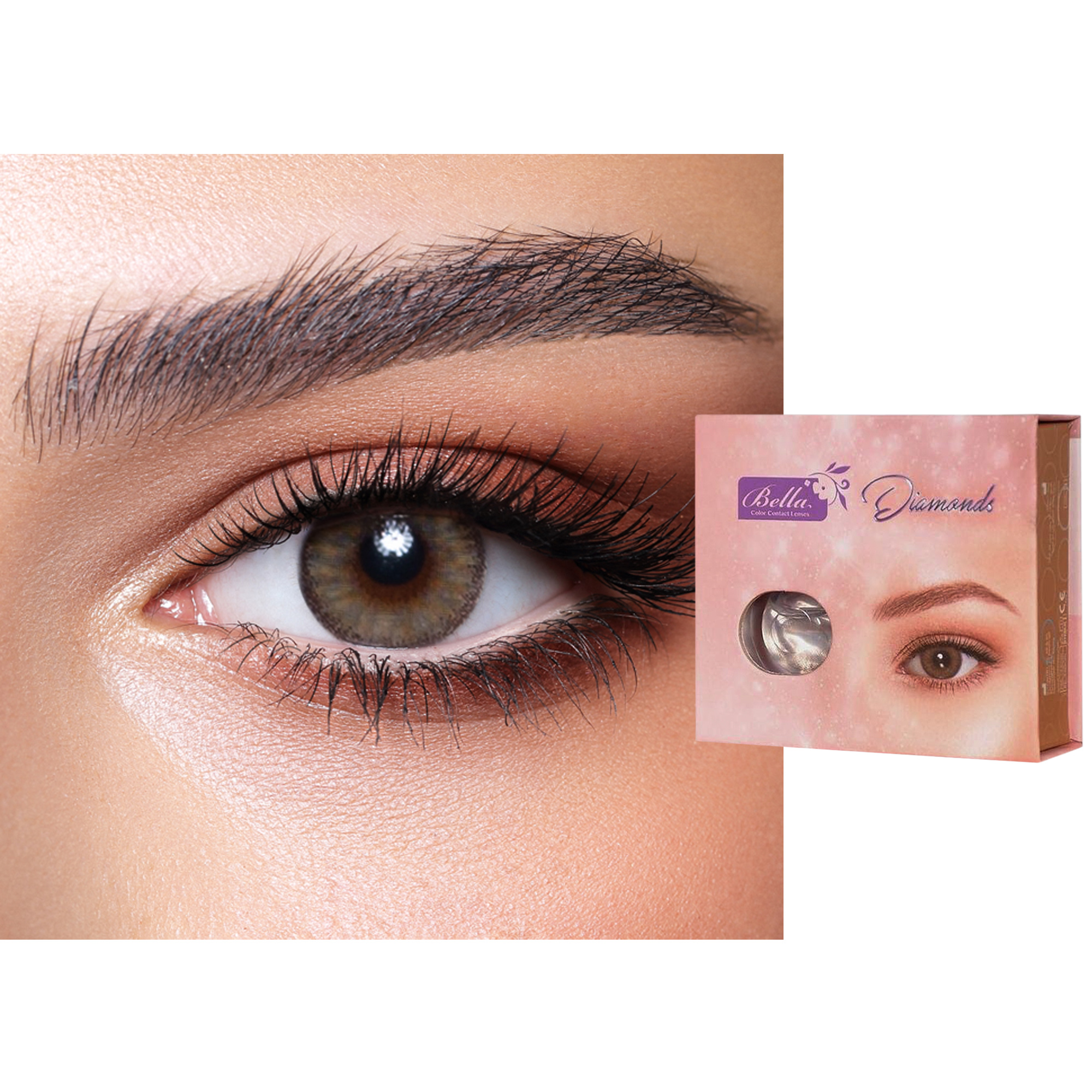 Shop Bella DIAMOND Monthly Color Contact Lenses - Agate Brown online.