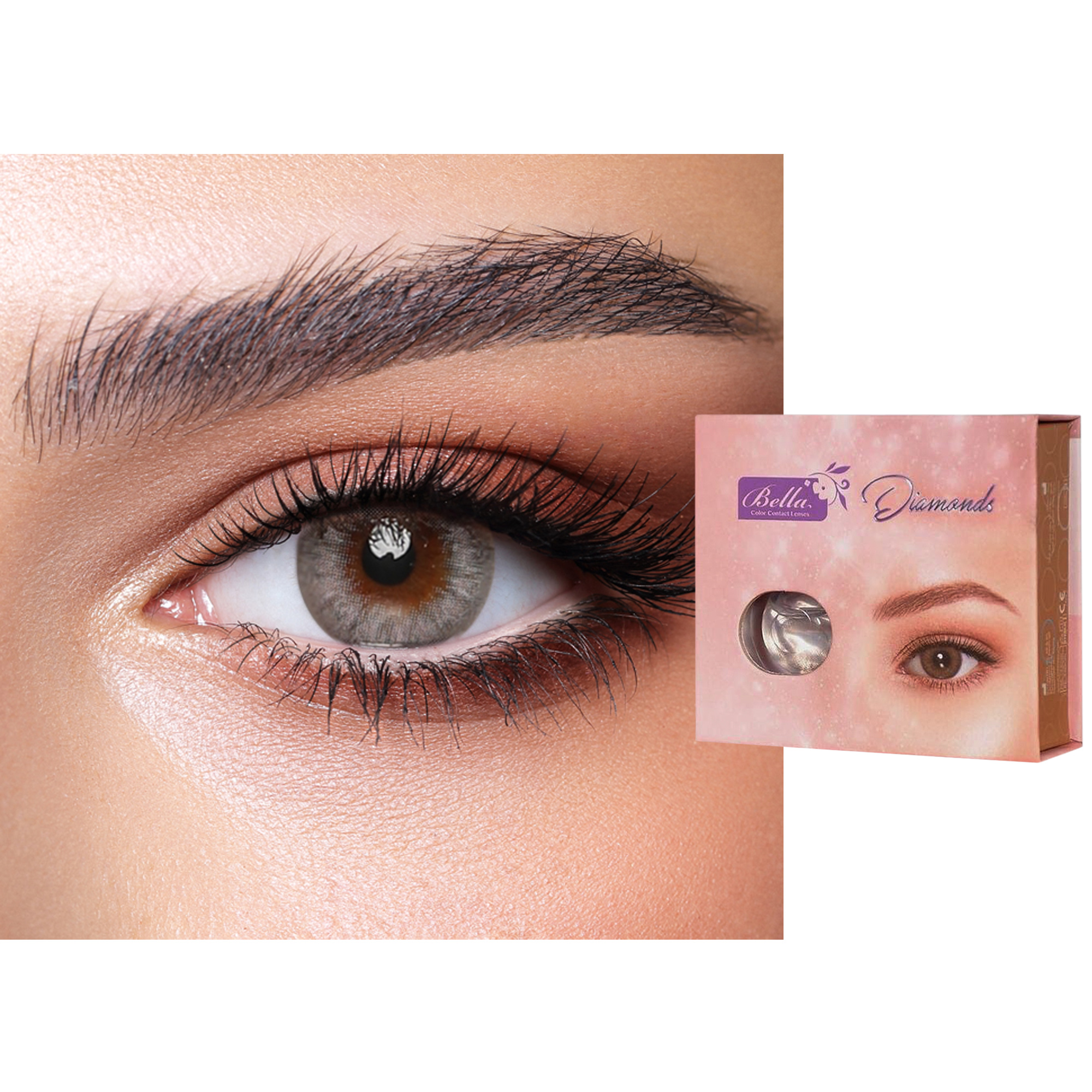 Shop Bella DIAMOND Monthly Color Contact Lenses - Silver Mist online.