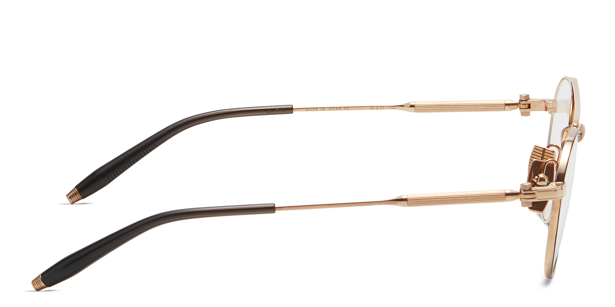 AKONI Unisex Round Eyeglasses in Gold – Product Photo 3
