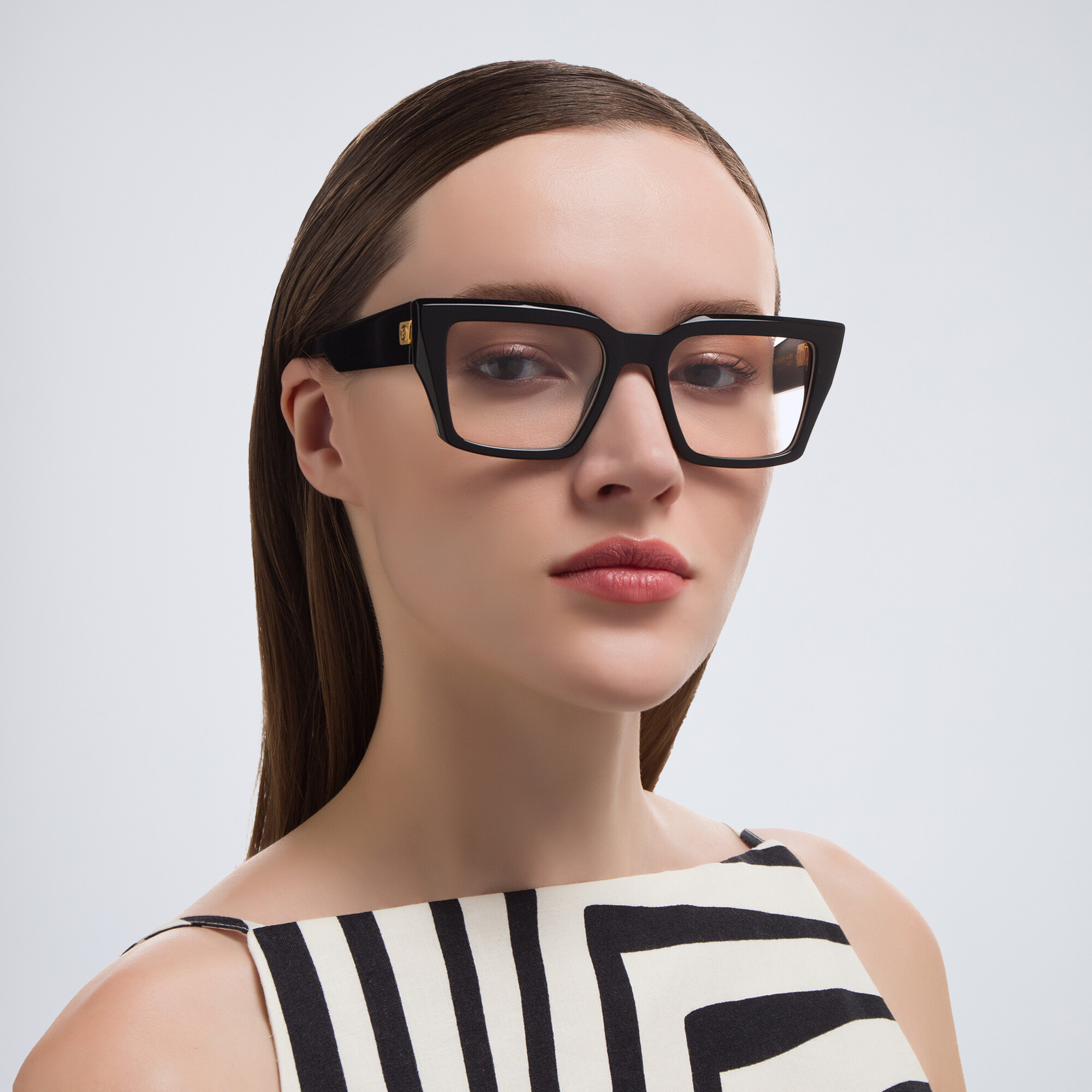 Shop BALMAIN Unisex Square Eyeglasses in Black online.