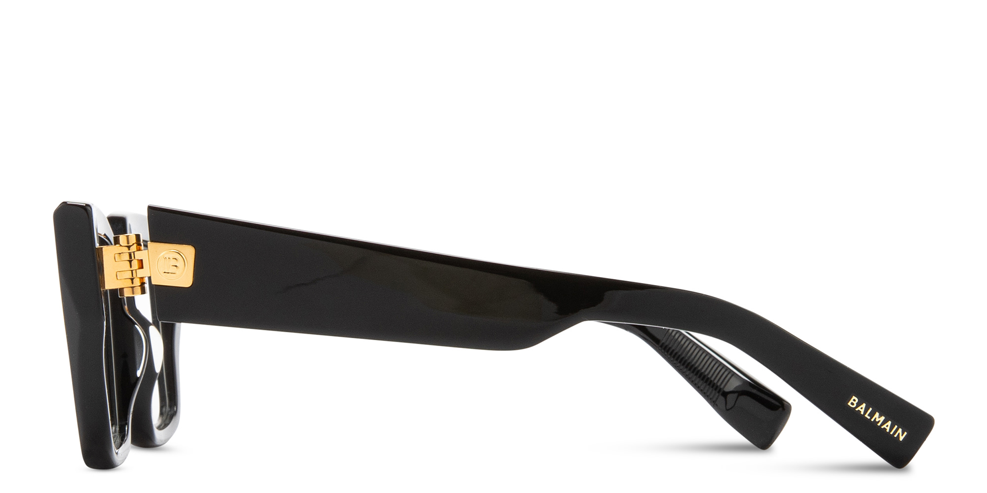 Shop BALMAIN Unisex Square Eyeglasses in Black online.