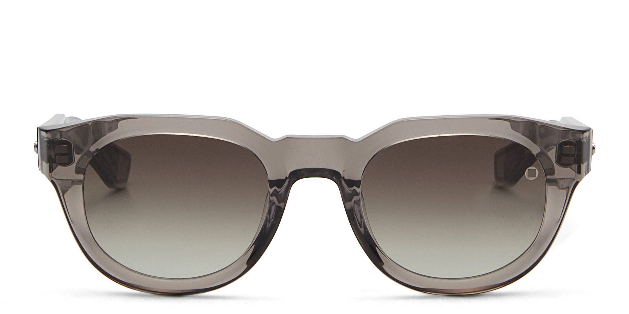 Shop AKONI Unisex Round Sunglasses in Grey online.