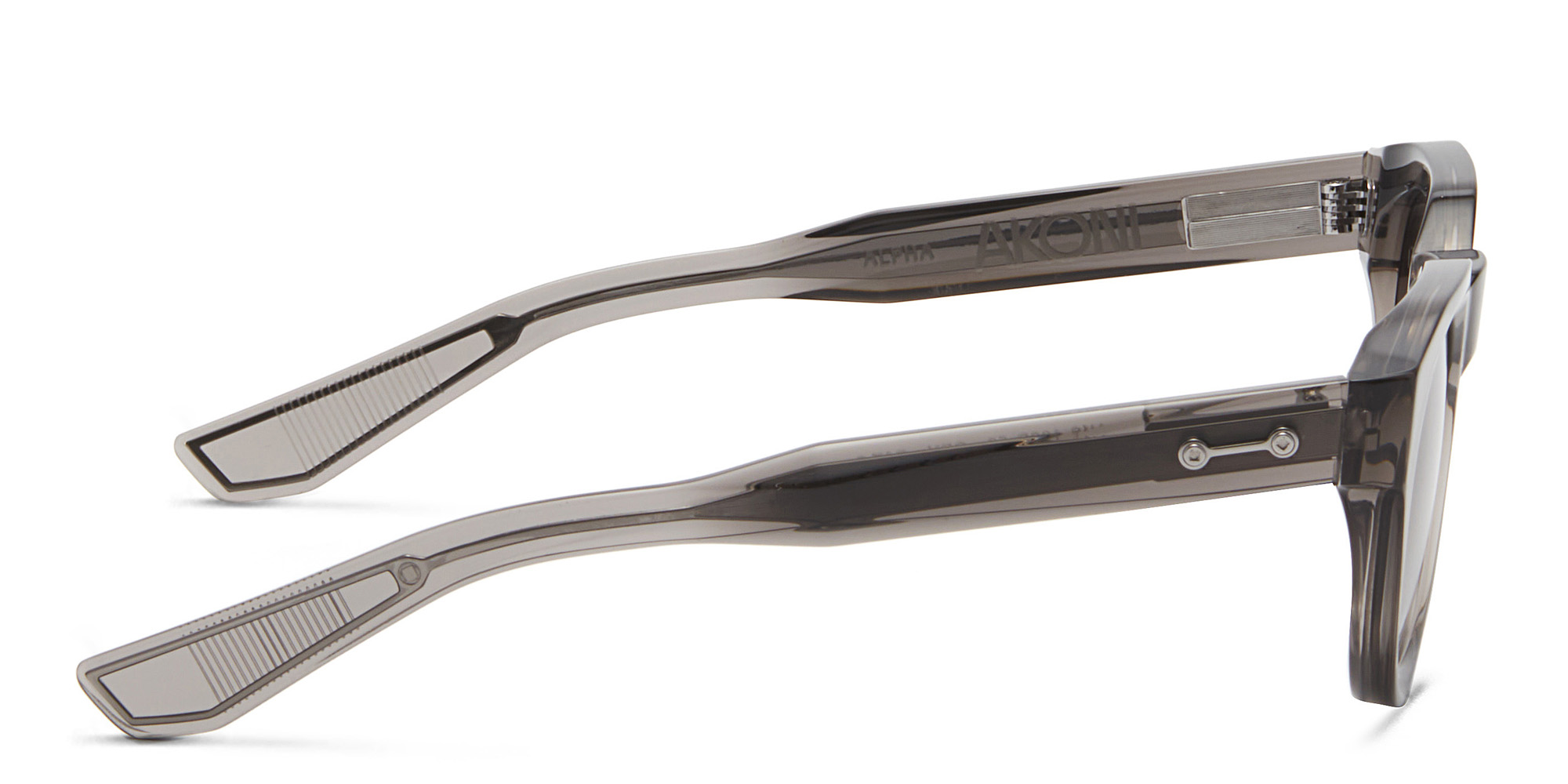 Shop AKONI Unisex Round Sunglasses in Grey online.