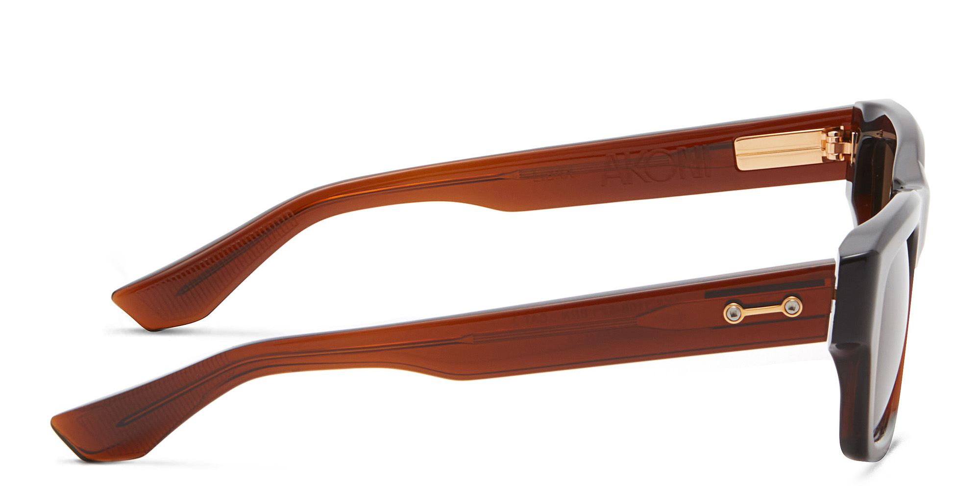 AKONI Rectangle Sunglasses in Brown – Product Photo 3