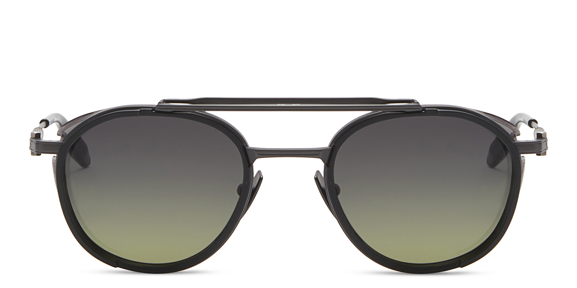 Shop AKONI Unisex Round Sunglasses in Black online.