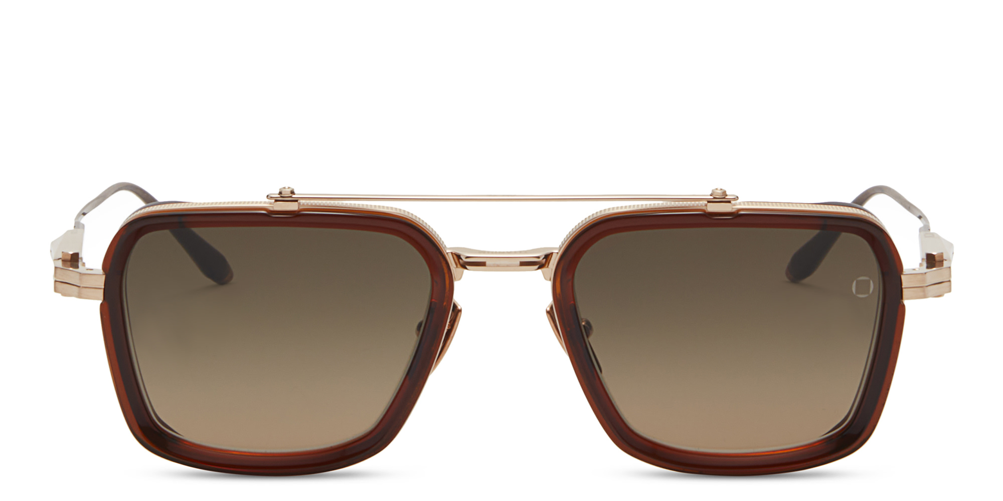 Shop AKONI Unisex Square Sunglasses in Brown online.